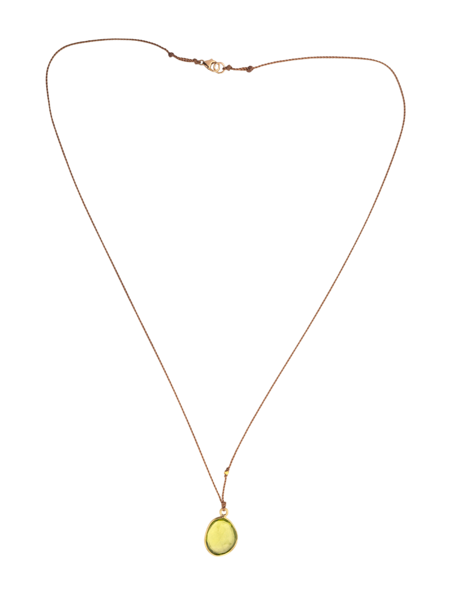 Peridot and 18kt bead necklace